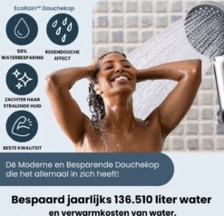 EcoRain™ Charly Waterbesparende Douchekop Zwart - 50% Waterbesparend - Regendouche 13 Cm - 3 Sproeistanden - Hoge Druk - Handdouche -Badkamerproducten Winkel 1200x1155 1