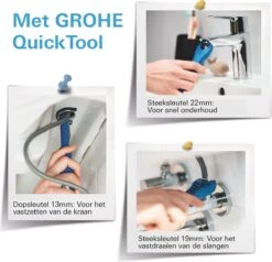 GROHE QuickFix Start Wastafelkraan - M-Size - Push Open - Mat Zwart -Badkamerproducten Winkel 1200x1155 20