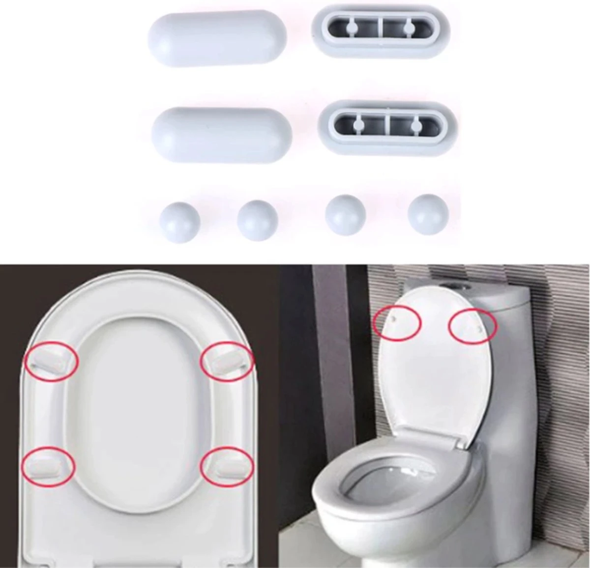 FSW-Products - 6 Stuks - WC Buffers Set - ABS - Buffer Voor Wc - Wc-bril Beschermen - Vervangbare - Closet - Closetbuffer 6 FSW-Products - 6 Stuks - WC Buffers Set - ABS - Buffer Voor Wc - Wc-bril Beschermen - Vervangbare - Closet - Closetbuffer - Afbeelding 4