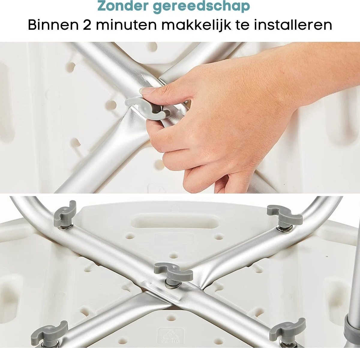 Life&Home Douchekruk - 6 Hoogtes - Douchestoel - Handgrepen - Max 130 Kg - Douchekophouder 9 Life&Home Douchekruk - 6 Hoogtes - Douchestoel - Handgrepen - Max 130 Kg - Douchekophouder - Afbeelding 7