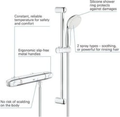 GROHE Grohtherm 1000 Thermostatische Douchekraan - 12 Cm - Chroom - 34153004 -Badkamerproducten Winkel 1200x1161 3