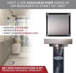 Lenga Doucheput Antraciet Vierkant - 10x10 Cm - Moderne Douche Put - Stankafsluiter - Afvoerput - Douchegoot - Doucherooster - Douchedrain -Badkamerproducten Winkel 1200x1162