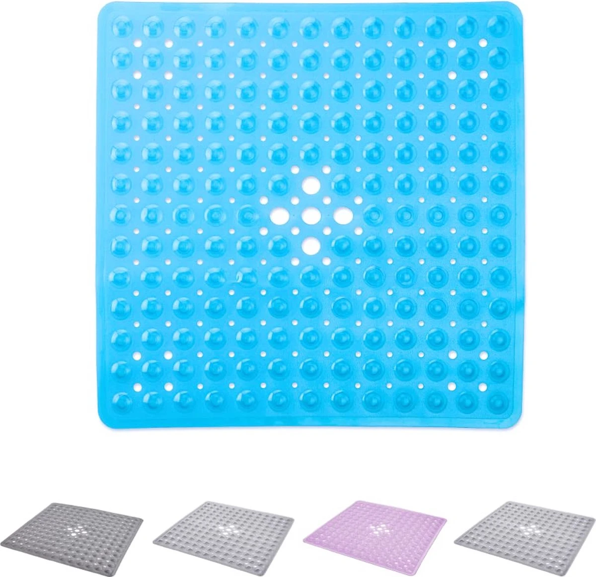 TranquilBeauty Vierkante Blauwe Douchemat, 53x53 Cm, Antislip, Machinewasbaar, Douchematten Met Antislip Zuignappen Voor Kinderen En Ouderen 3 TranquilBeauty Vierkante Blauwe Douchemat, 53x53 Cm, Antislip, Machinewasbaar, Douchematten Met Antislip Zuignappen Voor Kinderen En Ouderen