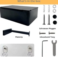 NIRAX WC Rolhouder – Toiletrolhouder - Zwart - RVS - Met Bakje Voor Vochtig Toiletpapier - Zonder Boren - Zelfklevend - Toilet Accessoires - Badkamer Accessoire - Toiletpapier Houder -Badkamerproducten Winkel 1200x1165 4