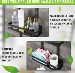 Doucherek Zonder Boren Inclusief Douchewisser - Aan Douchewand - Zwart - Ophangbaar - Zuignap - 2 Laags - Wiper - Shower Rack - Valentijnsdag Cadeau 16 Doucherek Zonder Boren Inclusief Douchewisser - Aan Douchewand - Zwart - Ophangbaar - Zuignap - 2 Laags - Wiper - Shower Rack - Valentijnsdag Cadeau -Badkamerproducten Winkel 1200x1165 5