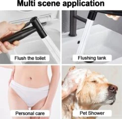 Merkloos Bidet Handdouche - Shattaf - Bidet Sproeier - Bidetkraan - Handheld Bidet Spray Met 120 Cm Doucheslang / Houder- Zwart -Badkamerproducten Winkel 1200x1167 1