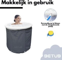BETUB Zitbad Opvouwbare Badkuip Folding Bath Bathtub – Zit Zwembad – Ijsbad – Warm Bad – Ontspanning – Voor Onder De Douche – Tuin - Balkon Incl. Zitkussen -Badkamerproducten Winkel 1200x1167 4