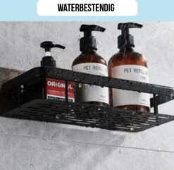 Merkloos Jawes- Wandrek- Zwart- 1stuk- Doucherek- Zonder Te Boren- Wandrek Zonder Boren- Wandrekje -Badkamerproducten Winkel 1200x1169 5