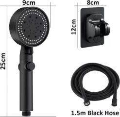 Imperatoris | DoucheSet - Douchekop Met Slang, Houder & Badmuts/Douchemuts - Waterbesparend – Hoge Druk – Regendouche - Zwart Mat -Badkamerproducten Winkel 1200x1170 1