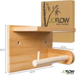 JoFlow® Toiletrolhouder Met Plankje | Wc Rolhouder Staand | Bamboe Badkamer Accessoires | Montage Met Schroeven En/of 3M Plakstrips -Badkamerproducten Winkel 1200x1173 5