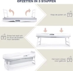 HelloBath Opvouwbaar Zitbad - Bath Bucket - 148cm - 220L - Extra Lang - Incl. Badkussen & Opberghoes -Badkamerproducten Winkel 1200x1175 10