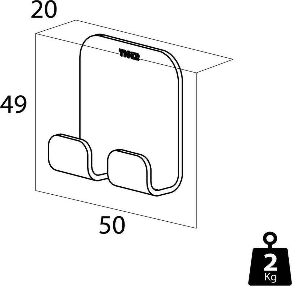 Tiger Colar - Handdoekhaak - Zwart 11 Tiger Colar - Handdoekhaak - Zwart - Afbeelding 9