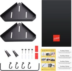 Cgoods Doucherek 2 Laags - Doucherek Zonder Boren - Doucherekje - Douchemandje - Badkamerrek - Badkamer Accessoires - Zwart -Badkamerproducten Winkel 1200x1177 6