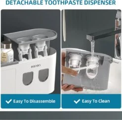 LuxeBass Tandenborstel Organizer | Tandenborstelhouder | Automatisch Tandpasta Dispenser | Met Lade En Opbergvak Voor Badkamer - LB544 -Badkamerproducten Winkel 1200x1178 2