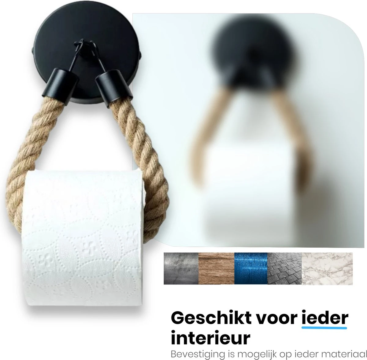 Jelta - Toiletrolhouder Zonder Te Boren - Zwart - Wc Rolhouder - Zuignap 4 Jelta - Toiletrolhouder Zonder Te Boren - Zwart - Wc Rolhouder - Zuignap - Afbeelding 2