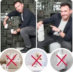 Reserverolhouder Hangend – Toiletrolhouder – Reserve Rolhouder – Zonder Boren – Rolhouder - Muur – Zwart - Antraciet - STOF & SPETTERVRIJ -Badkamerproducten Winkel 1200x1180 1