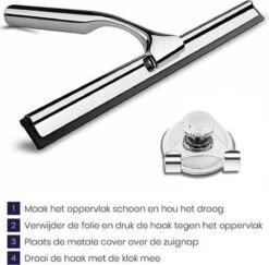 Aquafy Raamwisser RVS - Incl. Douchespons - Douchetrekker Voor Badkamer - Raamwisser Douche - Douchewisser RVS - Luxe Trekker Met Ophanghaak -Badkamerproducten Winkel 1200x1180 2