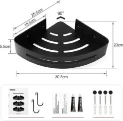 Sens Design Doucherekjes Set Van 3 - Doucherek Zonder Boren - Zwart -Badkamerproducten Winkel 1200x1182 1
