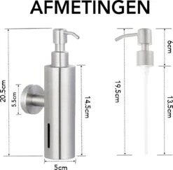 VDN Stainless Zeeppompje - Zeepdispenser Wandmontage - Zilver - Hangend - RVS -Badkamerproducten Winkel 1200x1182 6