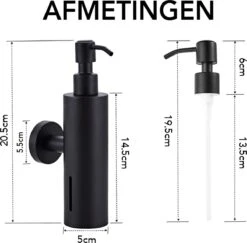 VDN Stainless Zeeppompje - Zeepdispenser Wandmontage - Zwart - Hangend - RVS -Badkamerproducten Winkel 1200x1182 7