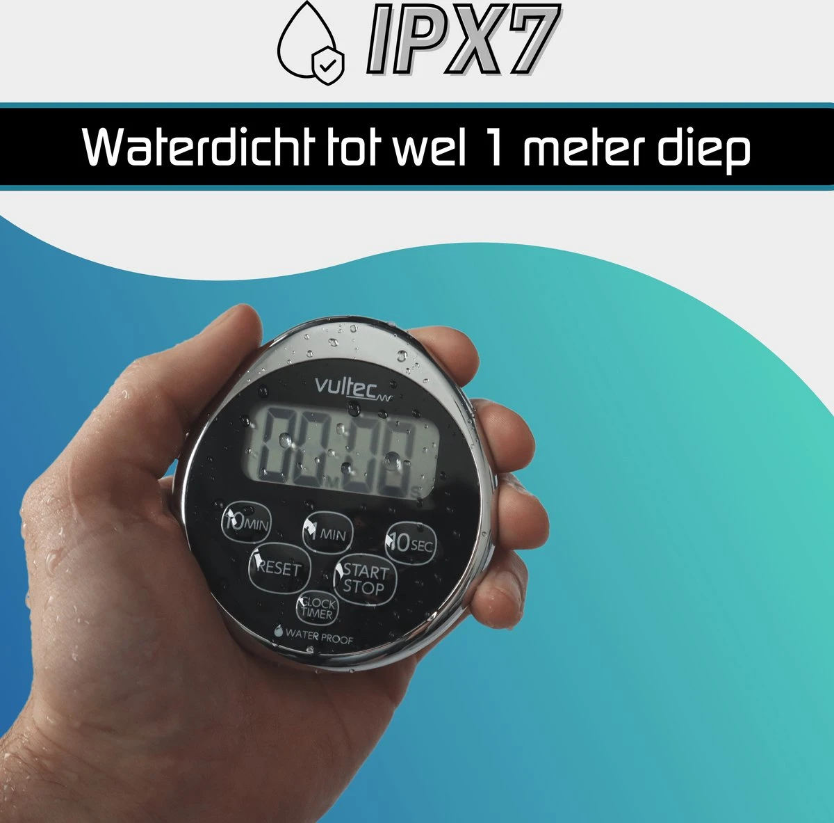 Douchetimer - Digitale Waterdichte Timer - Douche Klok - Showertimer - Digitaal - IPX7 4 Douchetimer - Digitale Waterdichte Timer - Douche Klok - Showertimer - Digitaal - IPX7 - Afbeelding 2