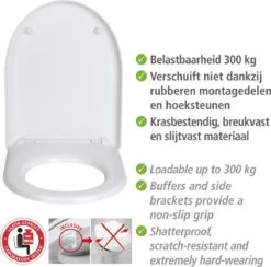 WENKO WC Bril Sindia - Wit Duroplast - Easy-Close Sluiting - Fix-Clip Bevestiging In RVS - Belastbaar Tot 300 Kg - Toiletbril - Toiletzitting -Badkamerproducten Winkel 1200x1184 4