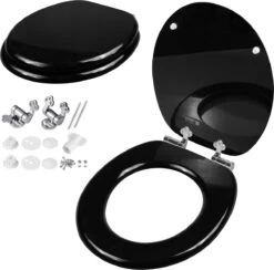 Casaria Wc-bril Met Deksel Sluitingsmechanisme Toiletzitting MDF Zwart 23 Casaria Wc-bril Met Deksel Sluitingsmechanisme Toiletzitting MDF Zwart -Badkamerproducten Winkel 1200x1185 6