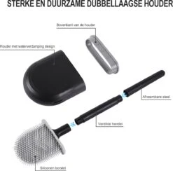 WC Borstel – Siliconen – Zwart – WC Borstel Met Houder – Vrijstaand – Hangend – WC Borstel En Houder – WC Borstel Zwart -Badkamerproducten Winkel 1200x1187 1