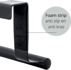 Handdoekstang VALI - 23cm - ZWART (keukenrekje - Handdoekhouder - Handdoekstang - Kastdeur Handdoekrek - Keukenkast Deur Handdoek/Vaatdoek Houder - Deurhanger - Deurhaak Keuken) -Badkamerproducten Winkel 1200x1187 3