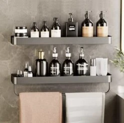 Merkloos Doucherek Zonder Boren 2x 30 Cm – Doucherek – Doucherek Hangend – Badkamerrek – Zonder Boren – IP68 Waterdicht – 4KG Draagkracht – Zwart RVS -Badkamerproducten Winkel 1200x1187 6