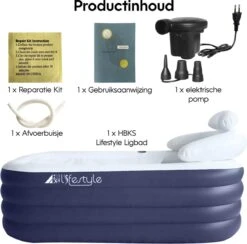 HBKS Lifestyle Bad – Opblaasbaar Ligbad – Bath Bucket – Zitbad Voor Volwassenen - Ijsbad Wim Hof Methode - Badkuip – Ice Bath – Blauw -Badkamerproducten Winkel 1200x1187 9