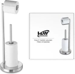 VDN Stainless Wc Rolhouder Staand - Toiletrolhouder En Reserverolhouder - RVS - Geschikt Voor 3+1 WC Papier Rollen - 2 In 1 -Badkamerproducten Winkel 1200x1190 3