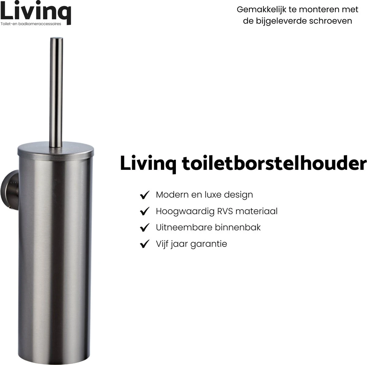 Toiletaccessoireset Gun Metal 4-delig - Luxe Toilet Set - Toiletborstel Met Houder - Toiletrolhouder Met Klep - Reserverolhouder - Handdoekhaak - Gunmetal Badkamer Accessoires 4 Toiletaccessoireset Gun Metal 4-delig - Luxe Toilet Set - Toiletborstel Met Houder - Toiletrolhouder Met Klep - Reserverolhouder - Handdoekhaak - Gunmetal Badkamer Accessoires - Afbeelding 2