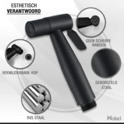 Nolad® Bidet Handdouche - Douchekoppen - Bidet - Handdouche - Zwart -Badkamerproducten Winkel 1200x1195 2