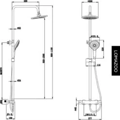 LOMAZOO Regendouche Met Thermostaatkraan - Doucheset Zwart - Regendoucheset - Zwart [COOPER] -Badkamerproducten Winkel 1200x1195 9