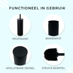 VDN Stainless Toiletborstel Met Houder - Toiletborstelhouder - Zwart - Wc Borstel Met Houder - RVS - Vrijstaand -Badkamerproducten Winkel 1200x1198 28