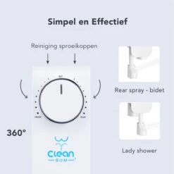 Clean Bum® Elegance Plus Bidet WC- Dubbele Sproeikop - Easy Fit Systeem 12 Clean Bum® Elegance Plus Bidet WC- Dubbele Sproeikop - Easy Fit Systeem -Badkamerproducten Winkel 1200x1198 50