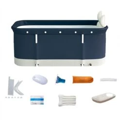 Merkloos Opvouwbaar Bad Voor Volwassenen | Opblaasbaar Zitbad BLAUW – Mobiele Badkuip – Bath Bucket – Zwembad -Badkamerproducten Winkel 1200x1199 20