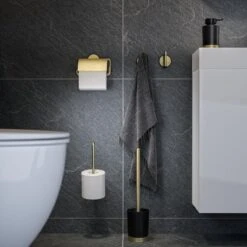 Tiger Tune - Reserverolhouder - Messing Geborsteld / Zwart -Badkamerproducten Winkel 1200x1200 1014