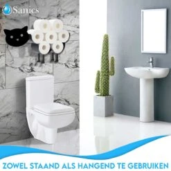 Sanics Reserverolhouder Vrijstaand - Hangend - Wandhouder - Kat - Zwart -Badkamerproducten Winkel 1200x1200 1020