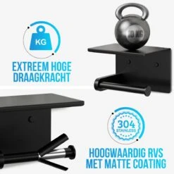 Strex WC Rolhouder Met Plankje - Zwart - Zelfklevend / Boren / Zonder Boren - Toiletrolhouder - WC Papier Houder -Badkamerproducten Winkel 1200x1200 1026