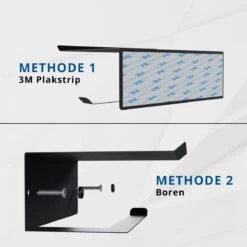 Westerhof Premium Wc Rolhouder Zwart Zonder Boren - Met Plankje - 3M Plakstrip En Schroef Set -Badkamerproducten Winkel 1200x1200 1034