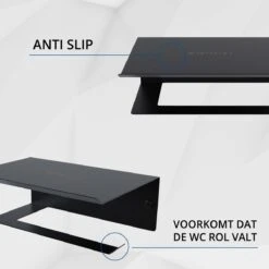 Westerhof Premium Wc Rolhouder Zwart Zonder Boren - Met Plankje - 3M Plakstrip En Schroef Set -Badkamerproducten Winkel 1200x1200 1035