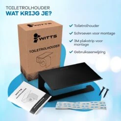 WITTS WC Rolhouder Met Plankje - Zelfklevend - Hoge Kwaliteit - Toiletrolhouder -Badkamerproducten Winkel 1200x1200 1059