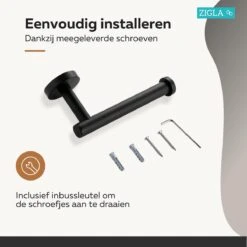 Zigla - WC Rolhouder – Toiletrolhouder – Toiletpapierhouder - WC Rol Houder – RVS – Zwart -Badkamerproducten Winkel 1200x1200 1114