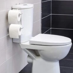 Wonderworker Clever - Hangende RVS Toiletpapier Houder - WC Rolhouder Hangend Verchroomd - Closetrolhouder - Reserverolhouder - WC Rol Houder - Dubbele Closetrolhouder - Zonder Boren & Schroeven - Geschikt Voor Toiletpot/Over De Deur - Verchroomd -Badkamerproducten Winkel 1200x1200 1119