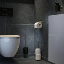 Tiger Tune - Toiletrolhouder Zonder Klep - Messing Geborsteld / Zwart -Badkamerproducten Winkel 1200x1200 1157