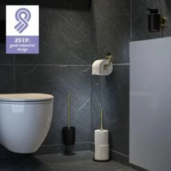 Tiger Tune - Toiletrolhouder Zonder Klep - Messing Geborsteld / Zwart -Badkamerproducten Winkel 1200x1200 1158