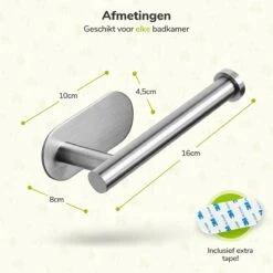 Toiletrolhouder Zonder Boren - Zilver - RVS WC Rolhouder Zelfklevend -Badkamerproducten Winkel 1200x1200 1169