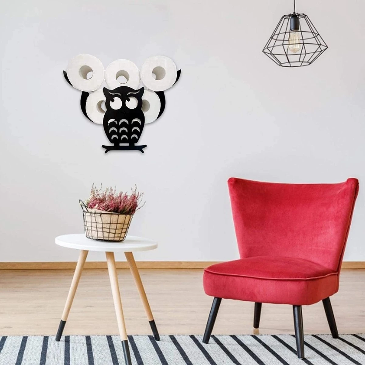 Sens Design Toiletrolhouder – Wc Rolhouder – Hangend - Uil 6 Sens Design Toiletrolhouder – Wc Rolhouder – Hangend - Uil - Afbeelding 4